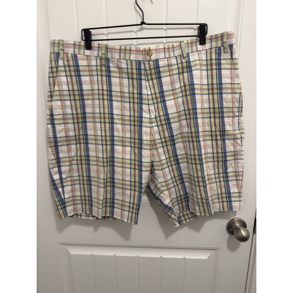 Bobby Jones Mens‎ Plaid Golf Shorts Multi-Color Green Blue Orange Size 42